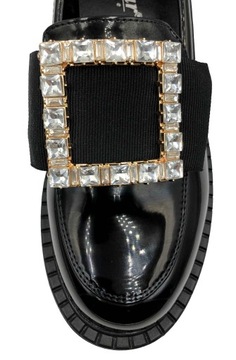 ТУФЛИ НА ПЛАТФОРМЕ С ЦИРКОНИЙНЫМИ МОКАСИНАМИ 36