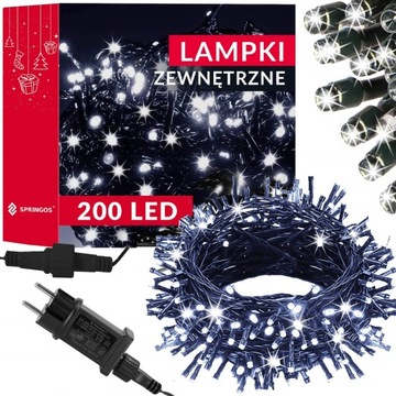 LAMPKI CHOINKOWE 200 LED ZEWNĘTRZNE 12,5M ŚWIATEŁKA CHOINKOWE NA PRĄD