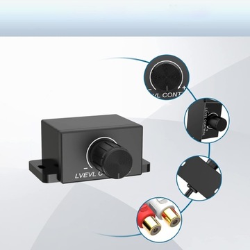 REGULATOR GŁOŚNOŚCI PILOT POTENCJOMETR REGULACJA SUBWOOFERA BASU 2xRCA