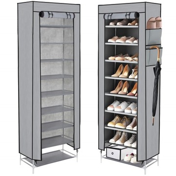 SZAFKA NA BUTY MATERIAŁOWA TEKSTYLNA OBUWIE PÓŁKA SZAFA REGAŁ 9 PÓŁEK XL