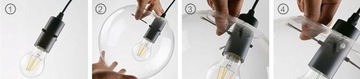 LAMPA SUFITOWA SZKLANA WISZĄCA KULA BLACK 20CM APP306