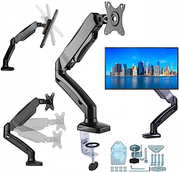 BIURKOWY OBROTOWY UCHWYT MONITORA LCD GAZOWY 13-32