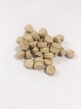 Zaślepki fleki drewniane dąb fi15mm 40szt