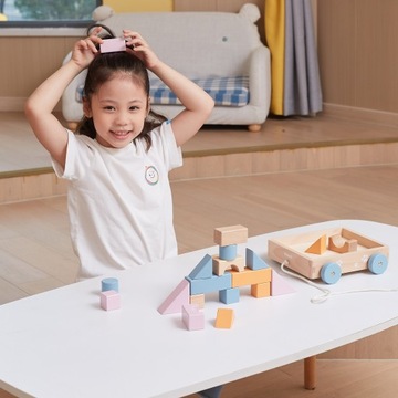 VIGA PolarB НАБОР ДЕРЕВЯННЫХ БЛОКОВ ПАСТЕВЫХ С ТЕЛЕЖКОЙ