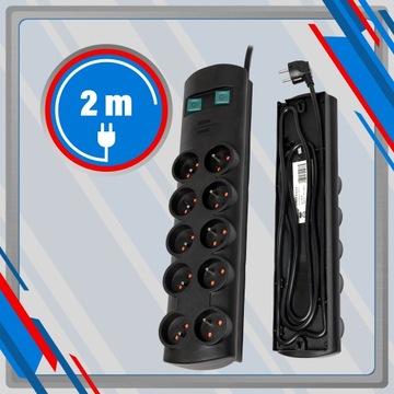 РАЗЪЕМ С ЗАЩИТОЙ 10 РОЗЕТОК