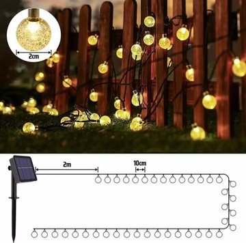 СОЛНЕЧНЫЕ ГИРЛАНДЫ БАЛКОН ТЕРРАСА ШАРЫ 40x LED