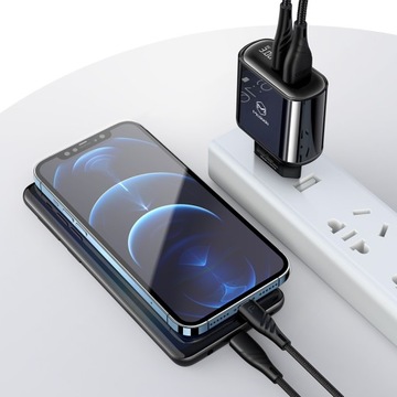 СЕТЕВОЕ ЗАРЯДНОЕ УСТРОЙСТВО MCDODO PD 20 Вт, 2xUSB + USB-C, ЖК-дисплей