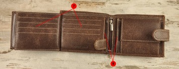 PORTFEL męski ALWAYS WILD skóra BAWOLA BRĄZOWY karty dokumenty zap