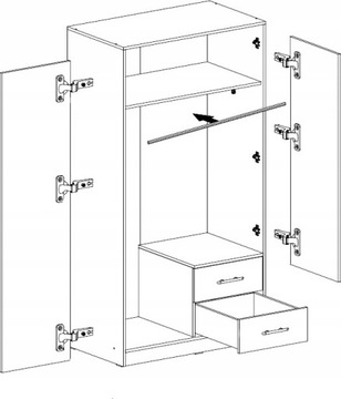 ШКАФ ДВУХДВЕРНЫЙ С ЗЕРКАЛОМ SMART SRL3