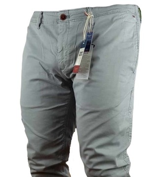 Męskie spodnie Tommy Jeans DM0DM04213 Slim Chino szare oryginalne - W38/L32