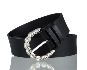 SKÓRZANY DAMSKI PASEK BLAKARDO 4 CM CZARNY 105