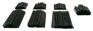 НАБОР ТРУБОК ТЕРМОУСАДОЧНЫЕ ТРУБКИ ЗАЩИТНАЯ МАЙКА КОРОБКА 127 ШТ. ЧЕРНЫЕ