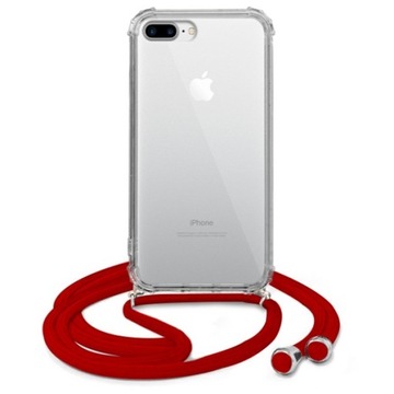 ETUI CROSSBODY CZERWONY SZNUREK DO IPHONE 7/8 PLUS