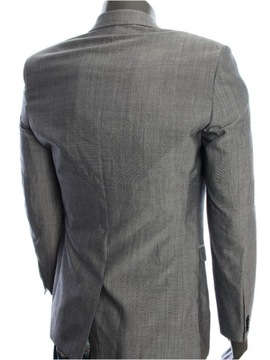 NEXT Marynarka slim fit szara 50% wełna wool r. 36R na S