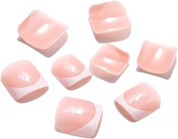 НАСКОРСТВЕННЫЕ НОГТИ НАПИСЫ ДЛЯ НОГ С СЕРЕБРЯНЫМИ БЛЕСКАМИ ФРАНЦУЗСКИЙ САМОКЛЕЯЩИЙСЯ 24 ШТ.