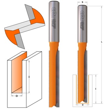 CMT Фреза по дереву с прямым хвостовиком, длина 12 мм.