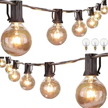 GIRLANDA LAMPKI OGRODOWE 30PATIO BALKON TARAS 9.2m
