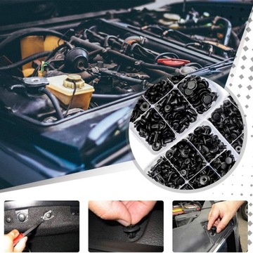 НАБОР АВТОМОБИЛЬНЫХ ЗАЖИМОВ, ЗАЖИМЫ ДЛЯ ОБИВКИ, ШПИЛЬКИ + ЛОЖКИ, 630 шт.