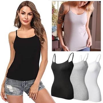 Women Simple Thin Wild Solid Color Camis Vest Wome