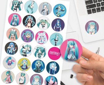 ZESTAW KUBEK TATUAŻE NAKLEJKI HATSUNE MIKU JAKOŚĆ