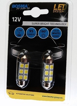 12V LED SV8,5 6XSMD 5050 BIAŁA 2PCS ŻARÓWKA MOTO.