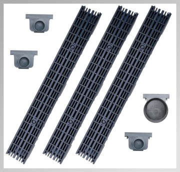 ZESTAW - Odwodnienie liniowe 3m - 1,5T - plastik - MAXPOL