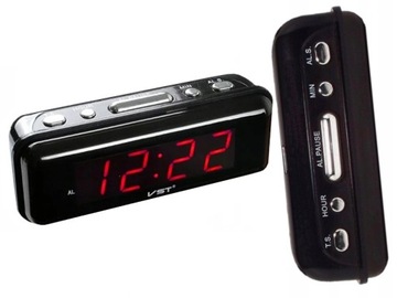 Budzik elektroniczny zegar sieciowy led 24h alarm