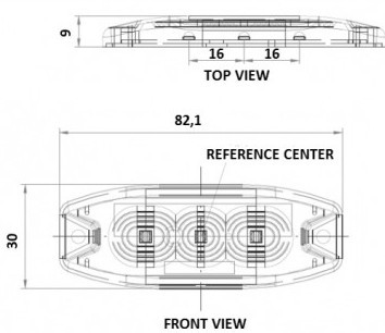 SLIM Лампа стробоскоп 9Вт оранжевая 3 светодиода 12/24В