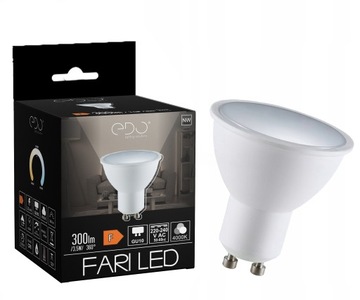 Żarówka LED GU10 3,5W 4000K neutral 120' 300lm EDO