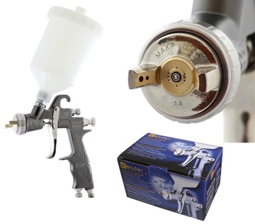 Pistolet lakierniczy LEADER HVLP dysza 1,8 mm górny zbiornik 600 ml