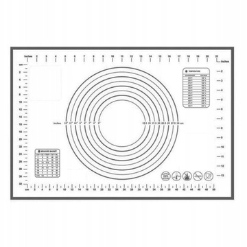 Кухонный коврик, силиконовая кондитерская доска с мерным стаканчиком 60х40см.