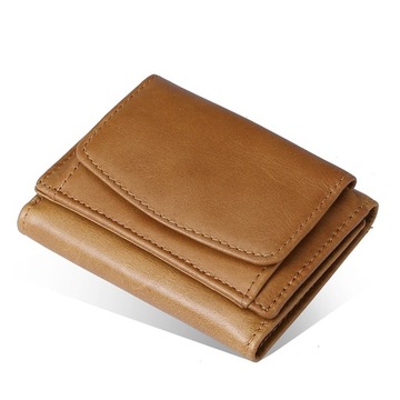 AirTag Wallet Oil Leather RFID Tri-fold Wallet