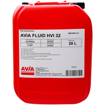 Olej hydrauliczny AVIA FLUID HVI 32 VG32 20L