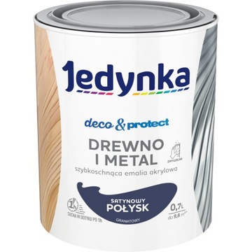 Farba akrylowa Drewno Metal JEDYNKA DECO&PROTECT Granatowy POŁYSK 0,7L