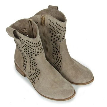 LARONI 3305/2 Ажурные лодыжки КОЖАНЫЕ БЕЖЕВЫЙ КАПУЧИНО 39