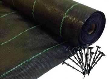 ТКАНЬ АГРО 90Г 1,1х100м ЧЕРНАЯ АГРО НЕТКАНАЯ УФ 3% ПРОТИВОРОРЬЯ + ШПИЛЬКИ