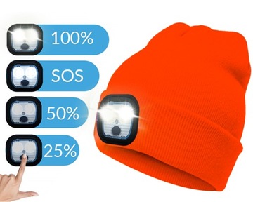 НЕОНОВАЯ ШАПКА ДЛЯ ГОЛОВЫ И УШЕЙ ЗИМНЯЯ ТЕПЛАЯ СВЕТОДИОДНАЯ ЛАМПА