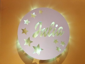 Lampka z imieniem dziecka LED nocna MDF 30 cm 230V