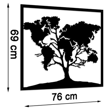 Ажурная картина Настенное украшение Дерево Карта панно