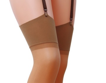 PASSION ST001 3/4 pończochy do pasa beige