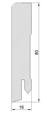 Плинтус МДФ, белый шаблон, 15 см