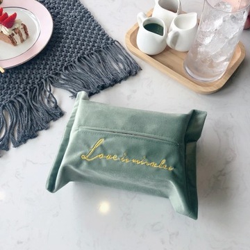 TPXCKz Крышка коробки для салфеток Бархатная коробка для носового платка с вышивкой Держатель для салфеток