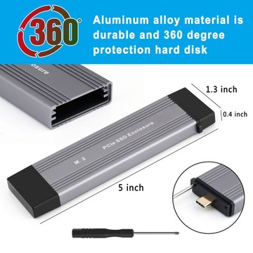 OBUDOWA DYSKU M.2 NVME PCIE SSD USB3.2 PODWÓJNE ZŁĄCZE GEN2+TYPE-C