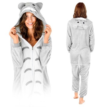 KOSTIUM ONESIE TOTORO KOMBINEZON ZIMOWY PIŻAMA JEDNOCZĘŚCIOWA CIEPŁA S