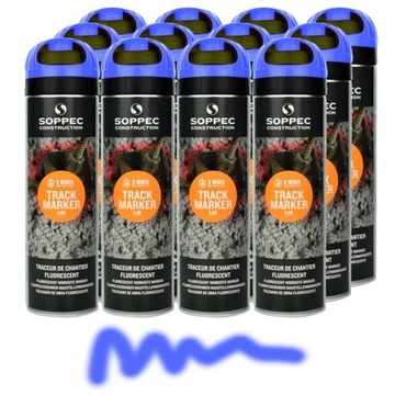 FARBA DROGOWA W SPRAYU Soppec Geodezyjna Marker Aerozol Niebieski Zestaw
