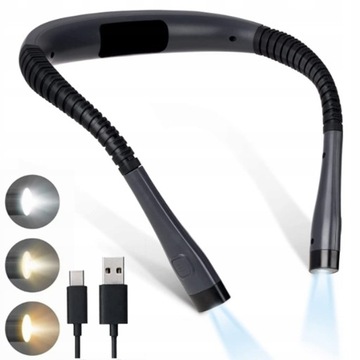 Lampka do czytania na szyję LED Akumulator USB