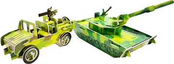 Puzzle 3D - Czołg + Jeep