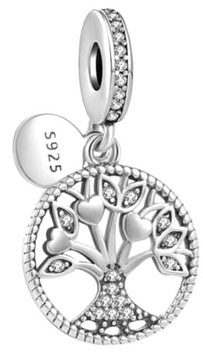 Charms zawieszka Serce Drzewo Szczęścia Srebro