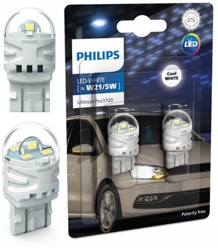 PHILIPS Ultinon Pro3100 LED Żarówki W21/5W 6000K Białe i mocne światło