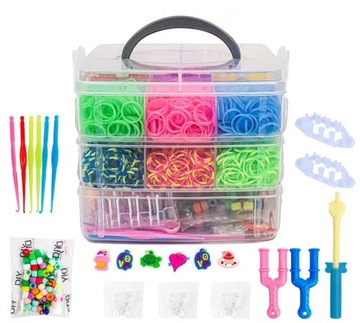 РЕЗИНКИ ДЛЯ ИЗГОТОВЛЕНИЯ БРАСЛЕТОВ КРЕАТИВНЫЙ НАБОР XXL АКСЕССУАРЫ 15000 + ПОДАРОК